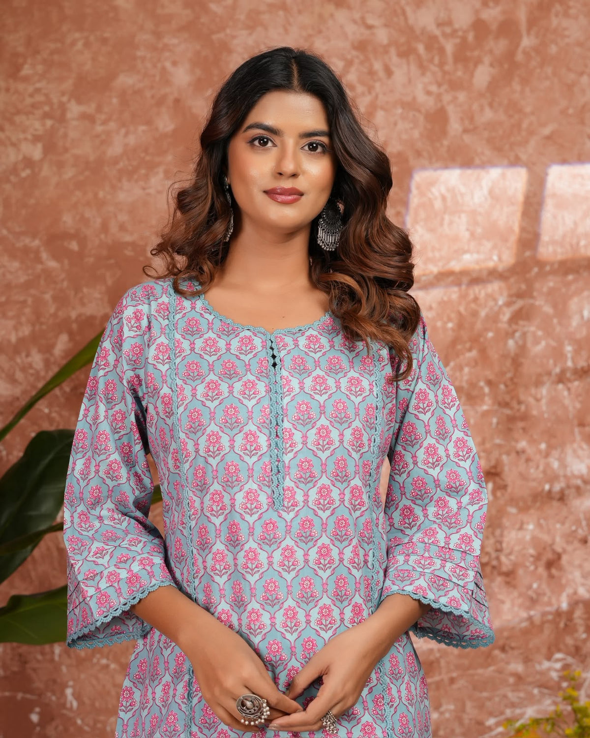 Blue Buds Cotton Pakistani Kurti