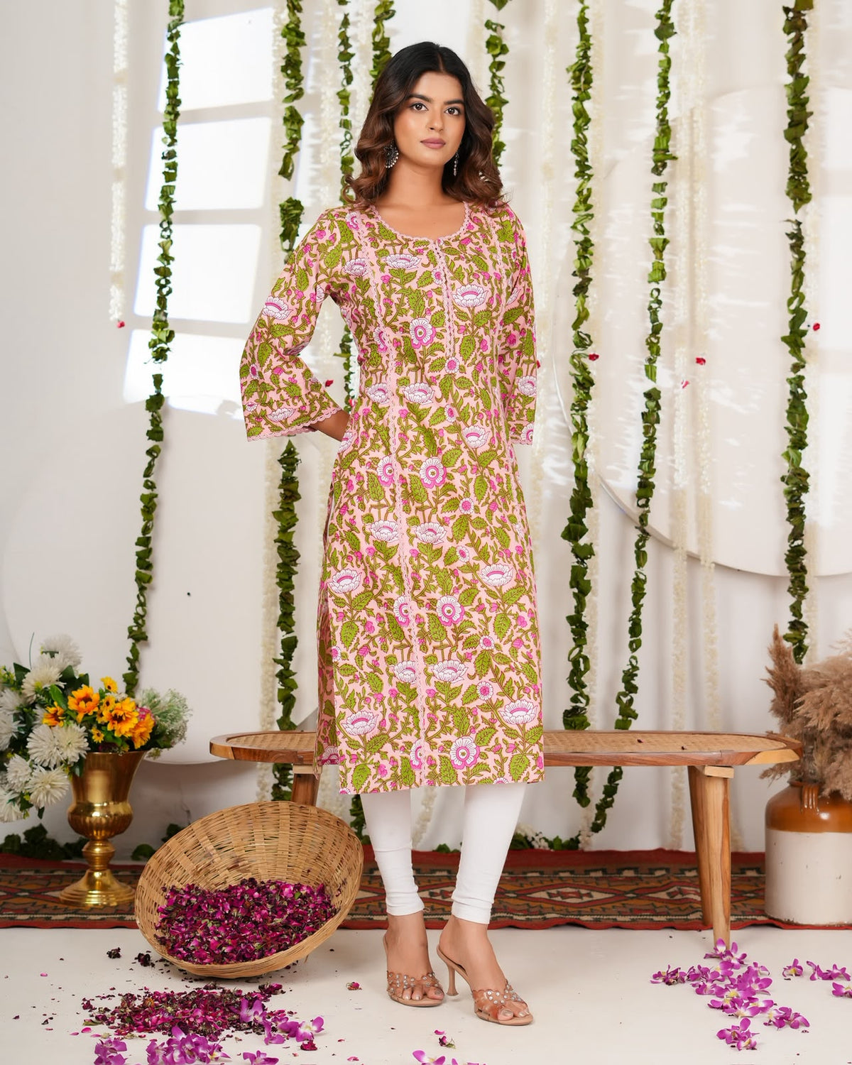 Peach Whispers Cotton Pakistani Kurti