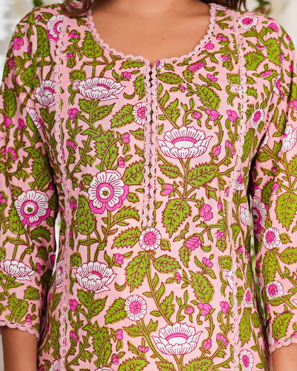 Peach Whispers Cotton Pakistani Kurti