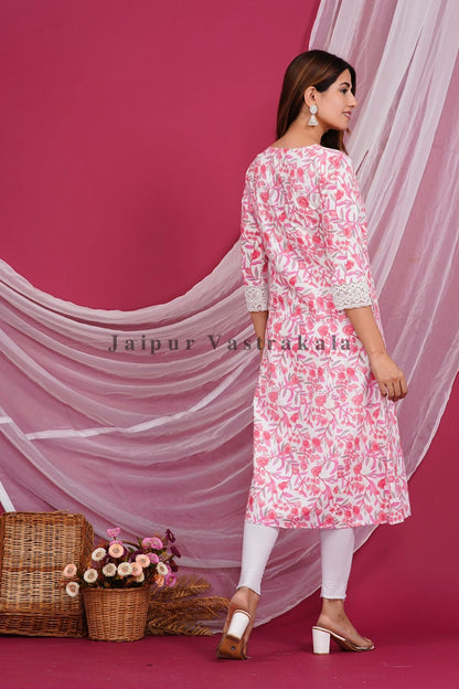 Pastel Pink Petal Cotton Flex Kurti