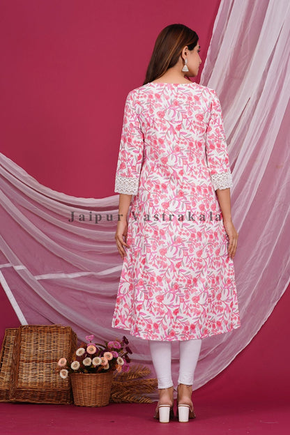 Pastel Pink Petal Cotton Flex Kurti