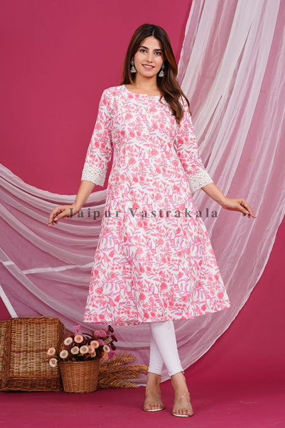 Pastel Pink Petal Cotton Flex Kurti