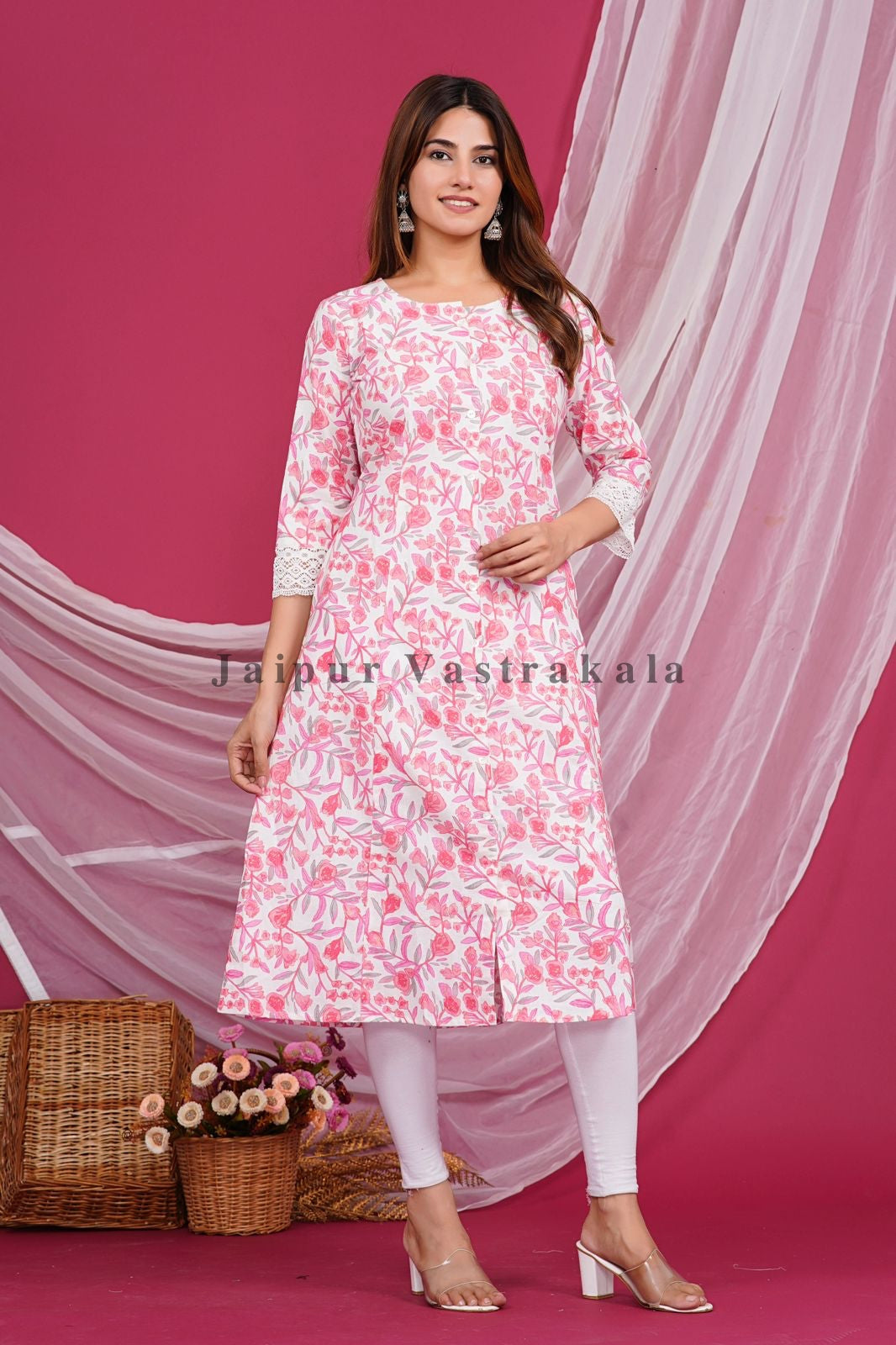 Pastel Pink Petal Cotton Flex Kurti