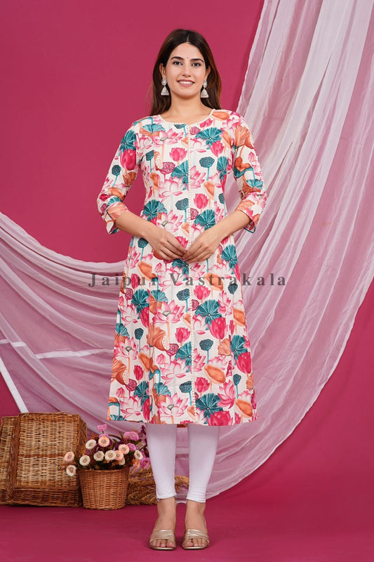 Tropical Paradise Cotton Flex Kurti