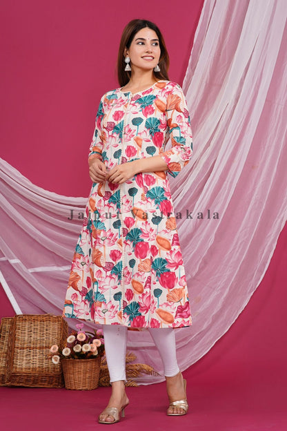 Tropical Paradise Cotton Flex Kurti