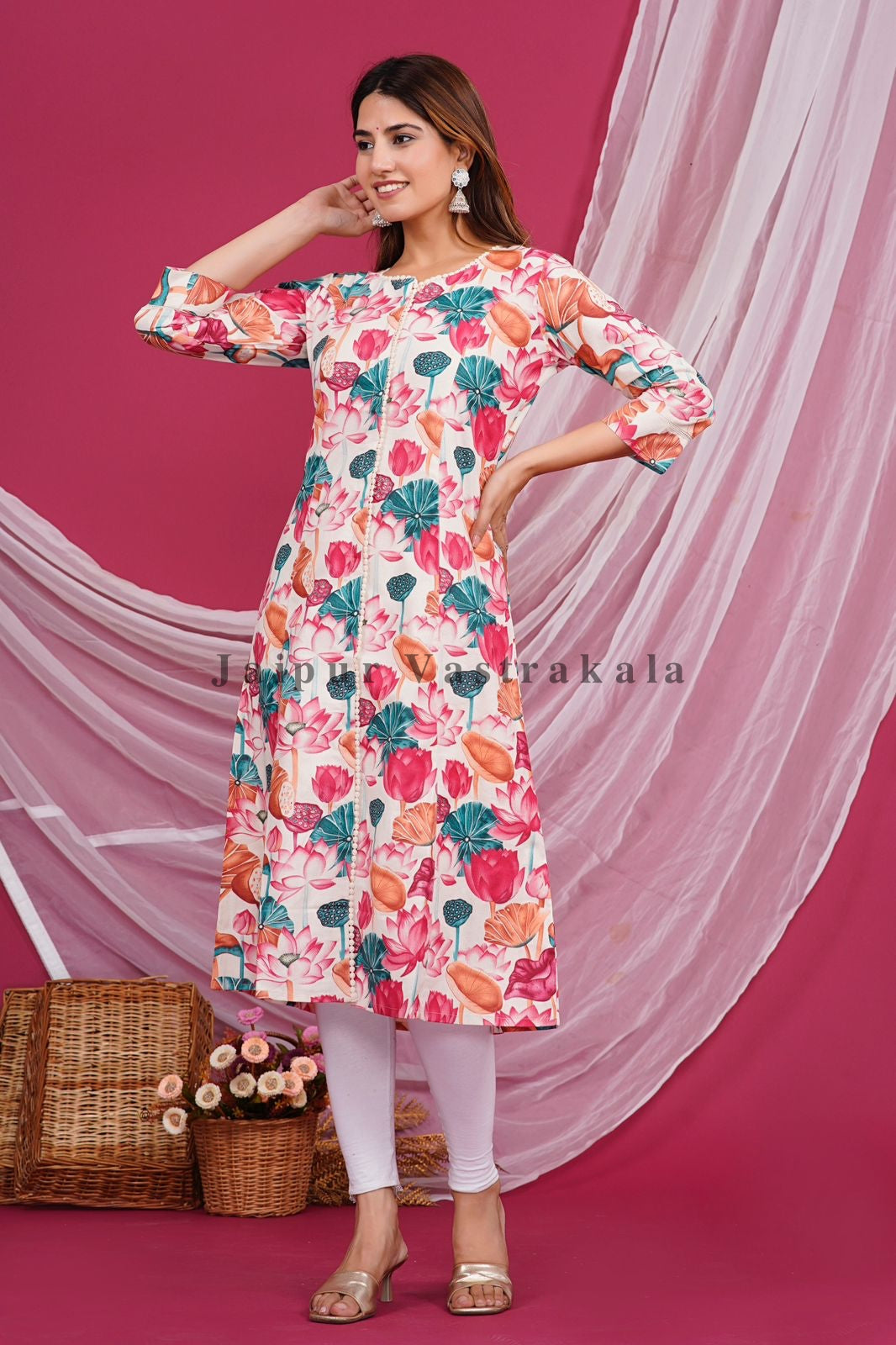 Tropical Paradise Cotton Flex Kurti