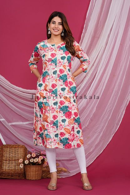 Tropical Paradise Cotton Flex Kurti