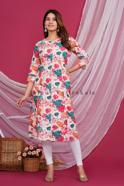 Tropical Paradise Cotton Flex Kurti