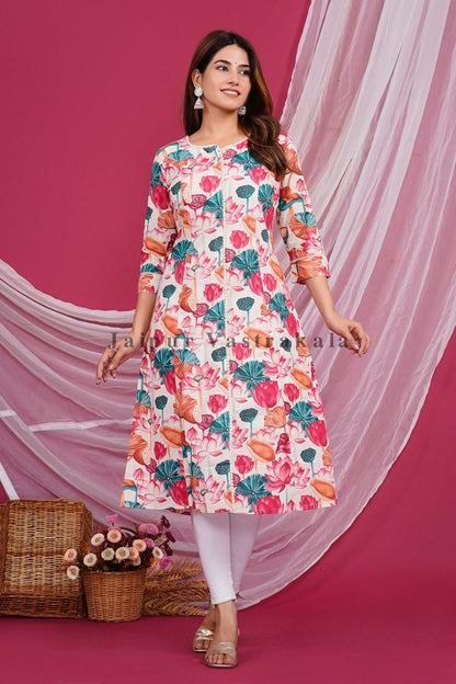 Tropical Paradise Cotton Flex Kurti