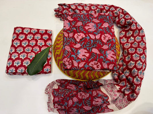 Cotton Suit with Cotton Dupatta