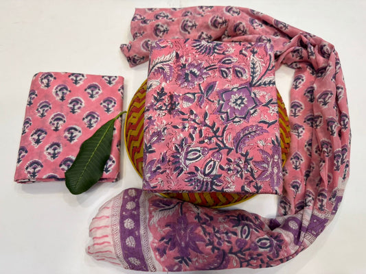 Cotton Suit with Cotton Dupatta