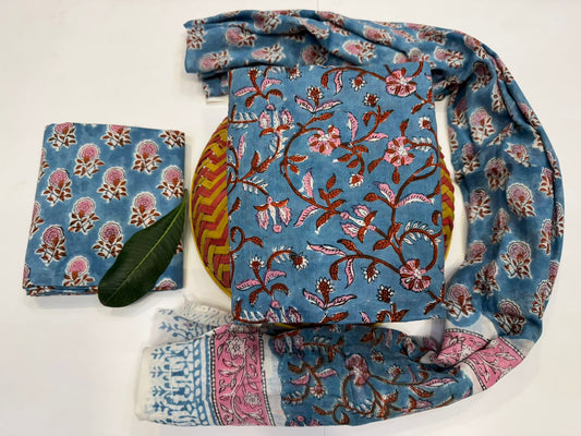 Cotton Suit with Cotton Dupatta