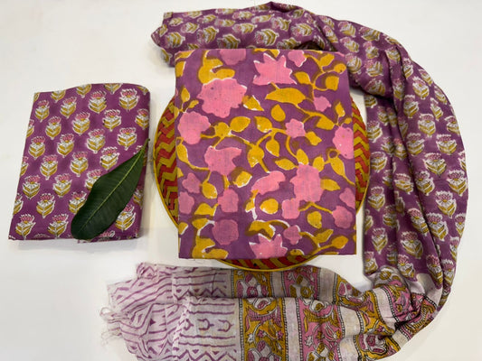 Cotton Suit with Cotton Dupatta