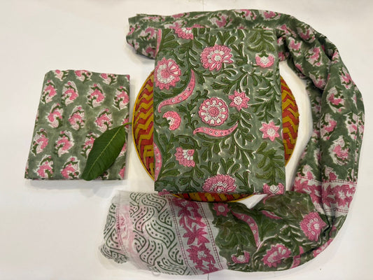Cotton Suit with Cotton Dupatta