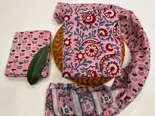 Cotton Suit with Cotton Dupatta
