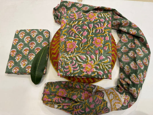 Cotton Suit with Cotton Dupatta