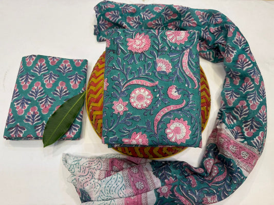 Cotton Suit with Cotton Dupatta