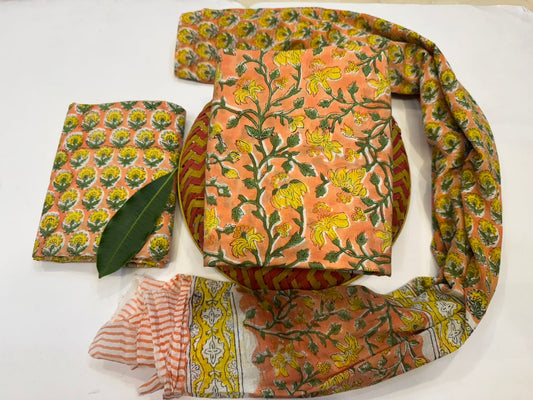 Cotton Suit with Cotton Dupatta