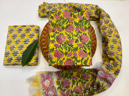 Cotton Suit with Cotton Dupatta