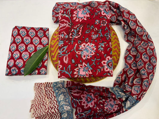 Cotton Suit with Cotton Dupatta