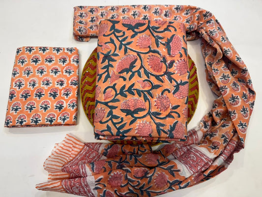 Cotton Suit with Cotton Dupatta