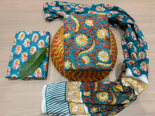 Cotton Suit with Cotton Dupatta