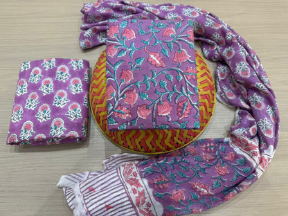 Cotton Suit with Cotton Dupatta