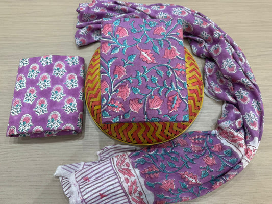 Cotton Suit with Cotton Dupatta