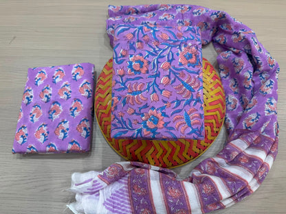 Cotton Suit with Cotton Dupatta