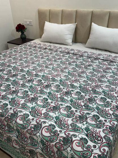 Mint Paisley Double Bed Dohar