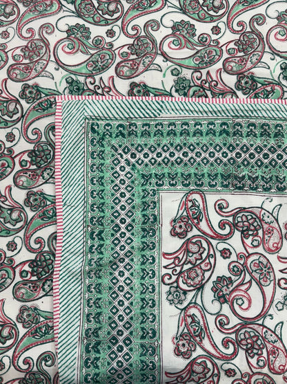 Mint Paisley Double Bed Dohar