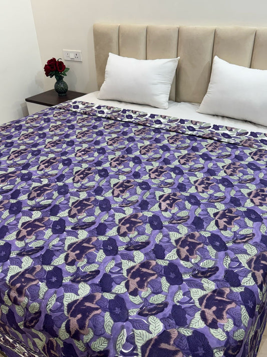 Purple Ivy Double Bed Dohar