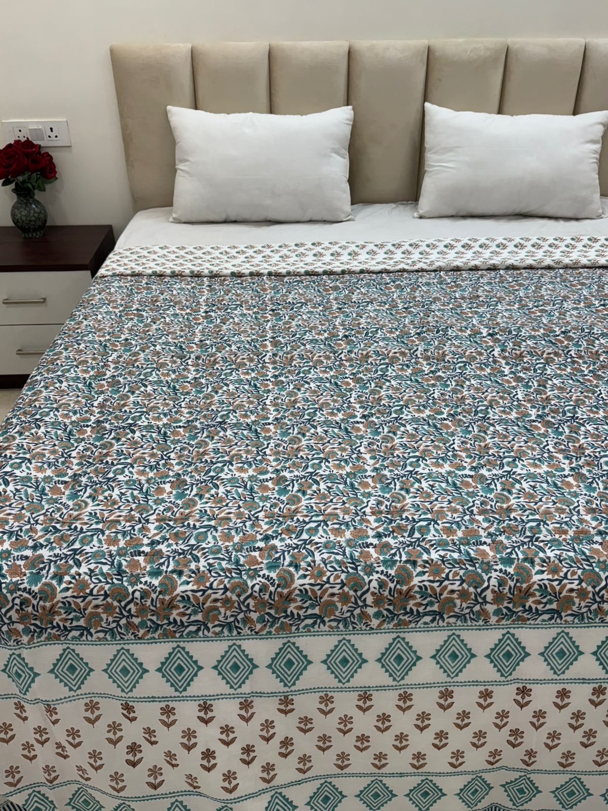 Vintage Flora Double Bed Dohar