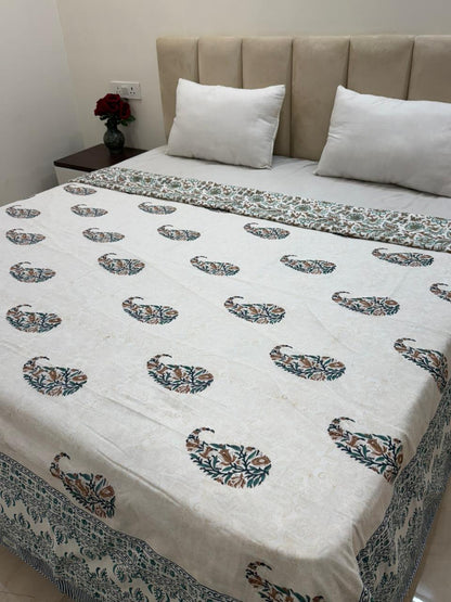 Earthy Paisley Double Bed Dohar