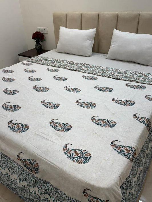 Earthy Paisley Double Bed Dohar