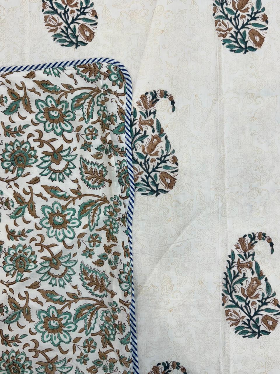Earthy Paisley Double Bed Dohar