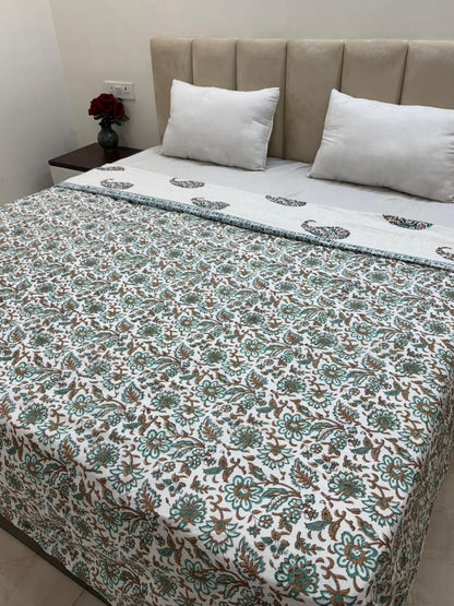 Earthy Paisley Double Bed Dohar