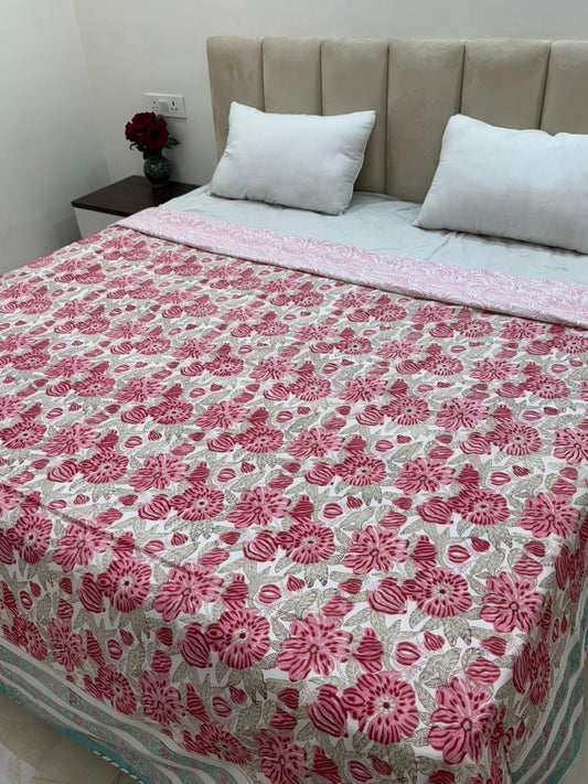 Floral Embrace Double Bed Dohar
