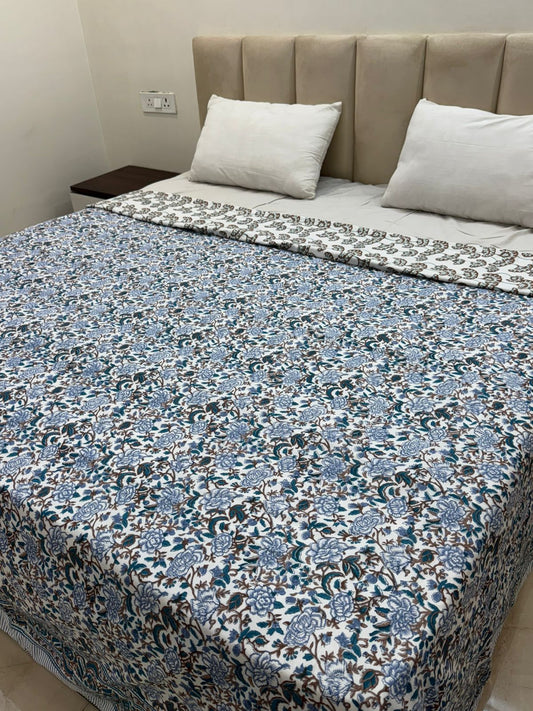 Earthy Blue Double Bed Dohar