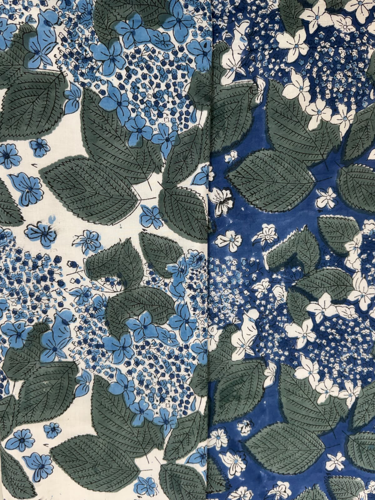 Navy Blue Ferns Double Bed Dohar