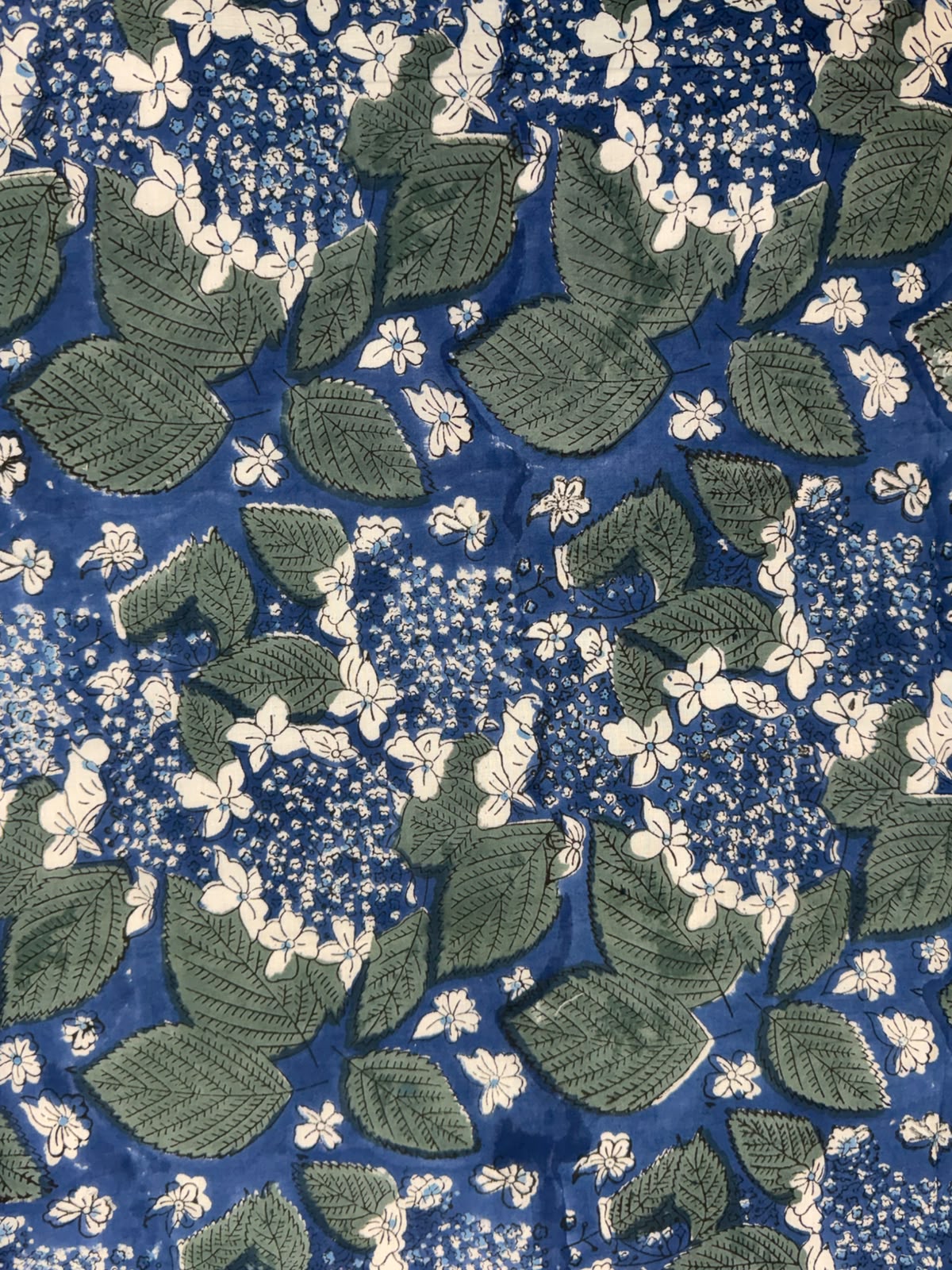 Navy Blue Ferns Double Bed Dohar