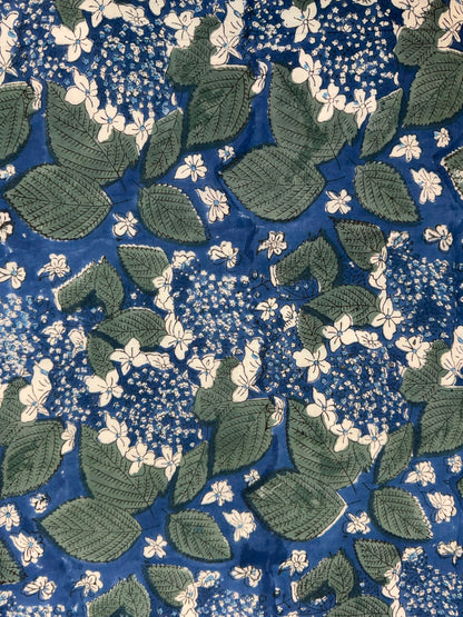 Navy Blue Ferns Double Bed Dohar