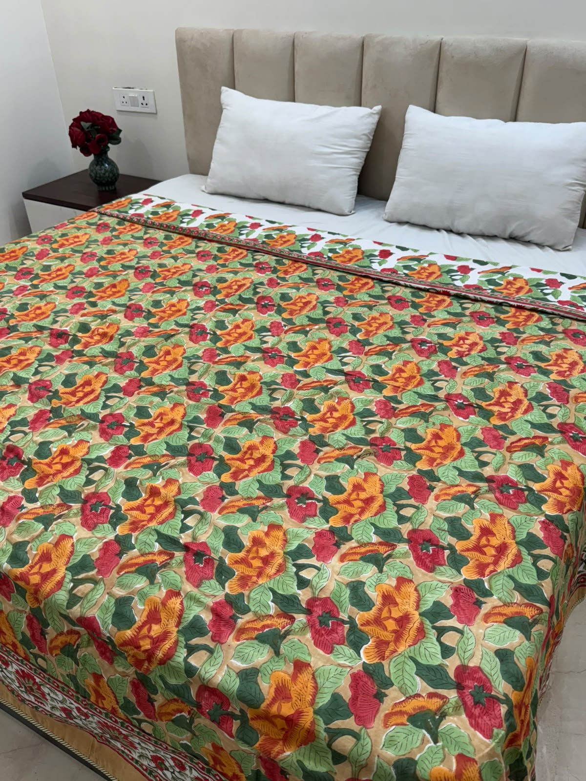 Mustard Citrus Whispers Double Bed Dohar