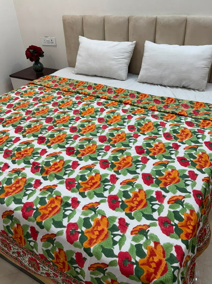 Mustard Citrus Whispers Double Bed Dohar