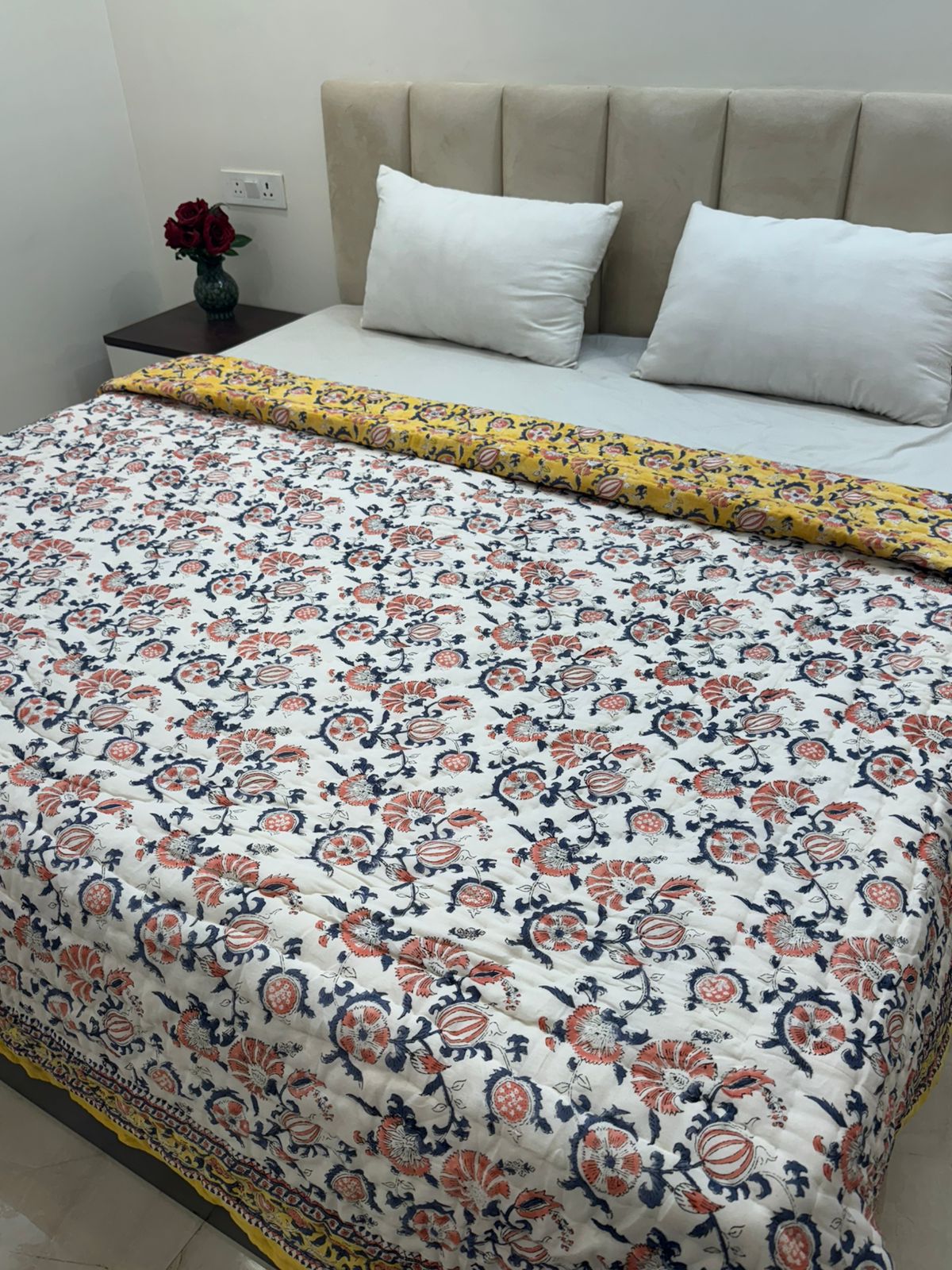 Marigold Meadows Reversible Double Bed Quilt