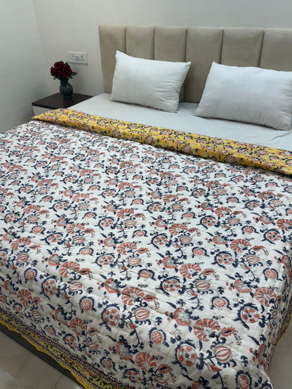 Marigold Meadows Reversible Double Bed Quilt