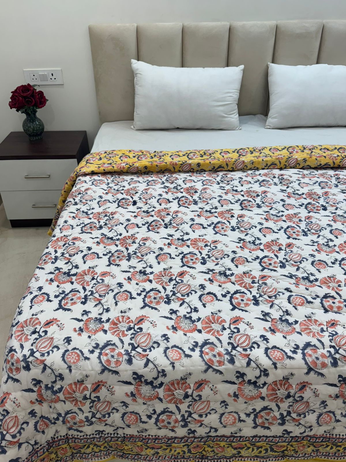 Marigold Meadows Reversible Double Bed Quilt