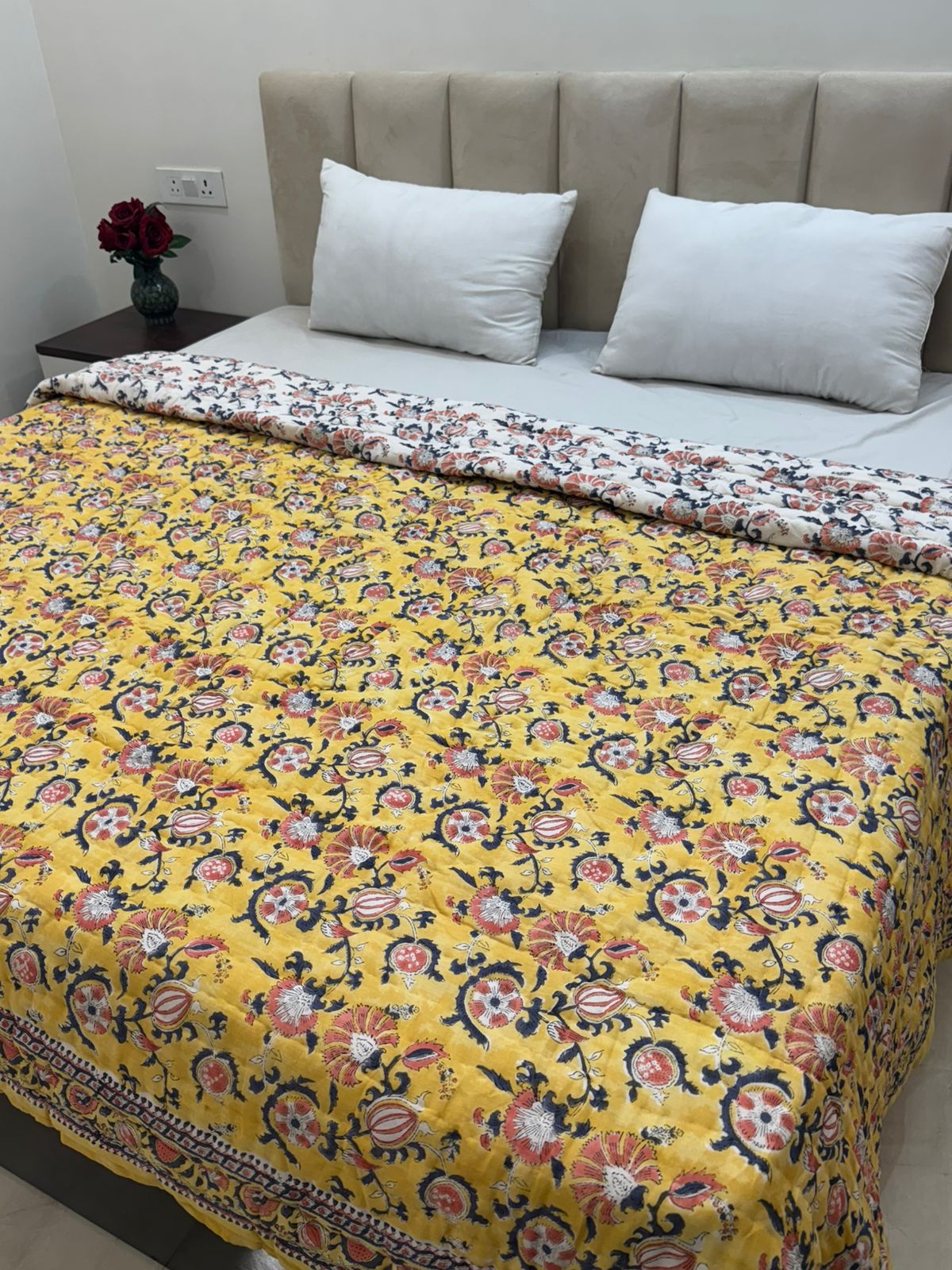 Marigold Meadows Reversible Double Bed Quilt