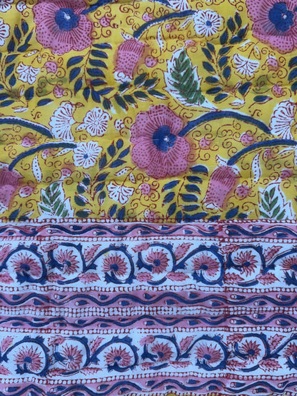 Sunlit Wildflowers Reversible Double Bed Quilt