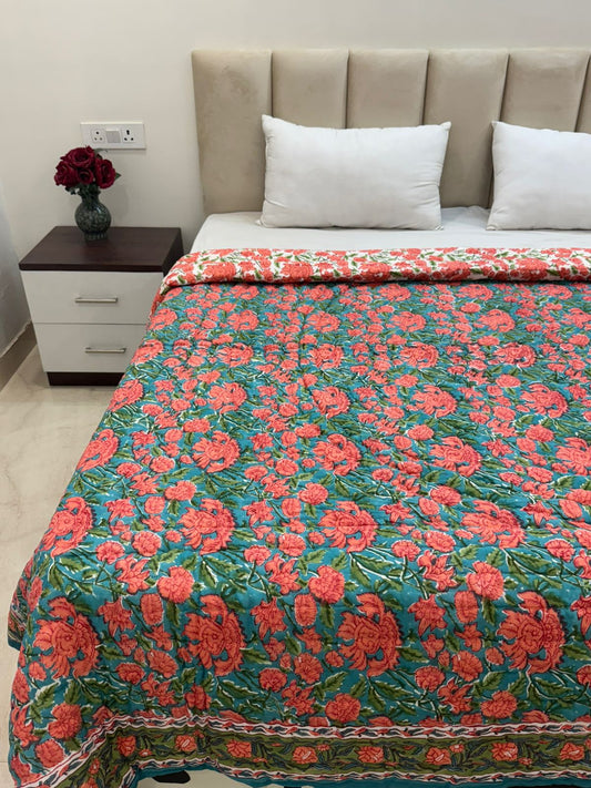 Meadow Ember Reversible Double Bed Quilt